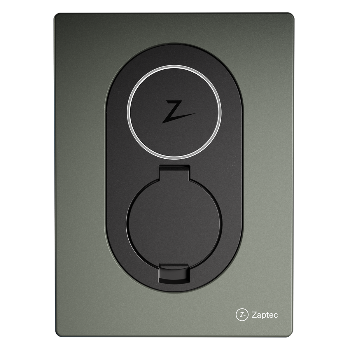 Zaptec Go EV charger – Moss Green, front view