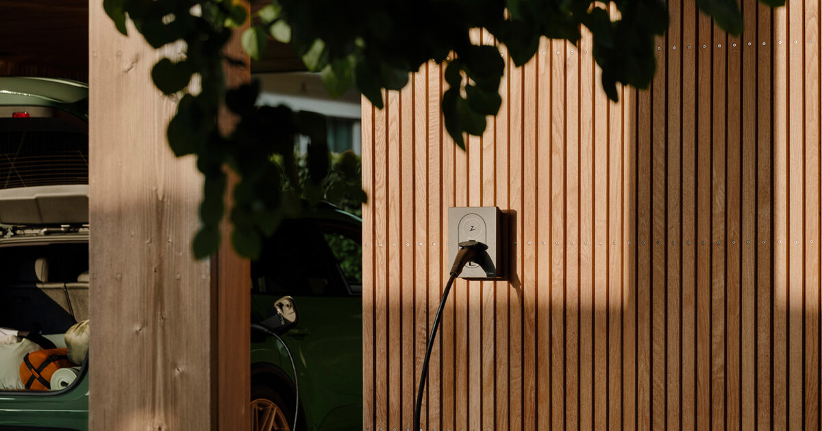 Zaptec Go charging an electric car at home